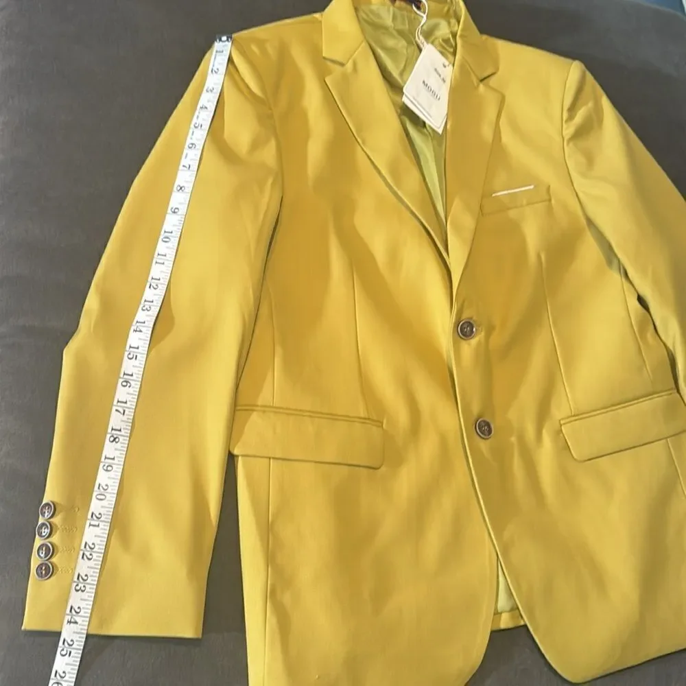 Mogu Men’s Suit Jacket Blazer Slim Fit Two Button Notched Lapel Size 36 NWT